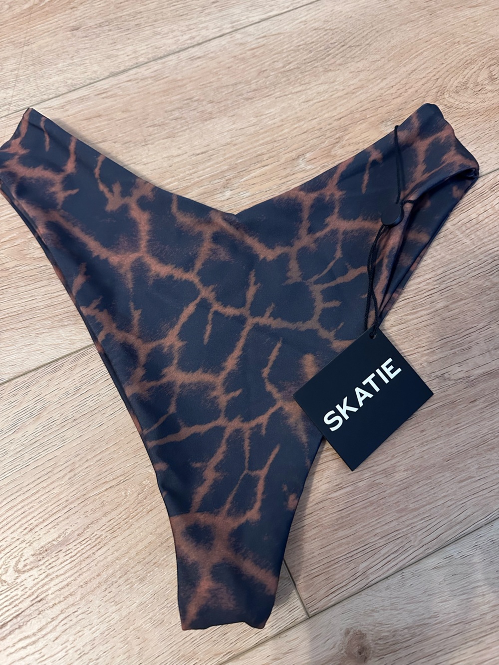 Skatie Animal Print Bikini Bottom - Brown & Black